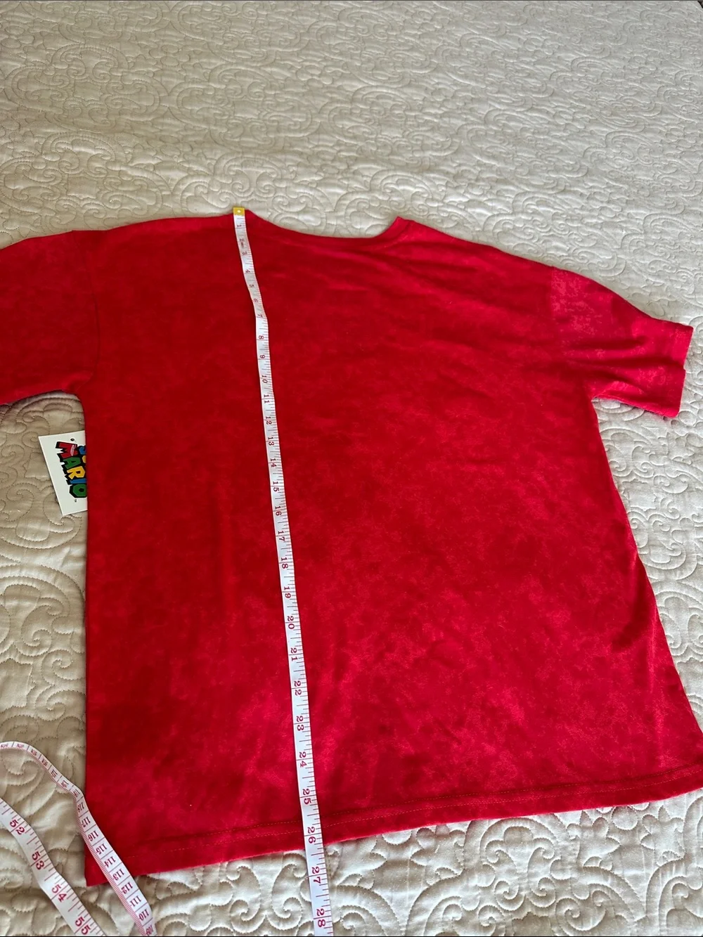 Nintendo Super Mario Red Short Sleeve Tee with Multicolor Character Panels